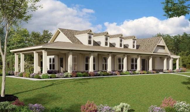 Settle into comfort at The Collection at Scotland Heights a large building with pillars and flowers