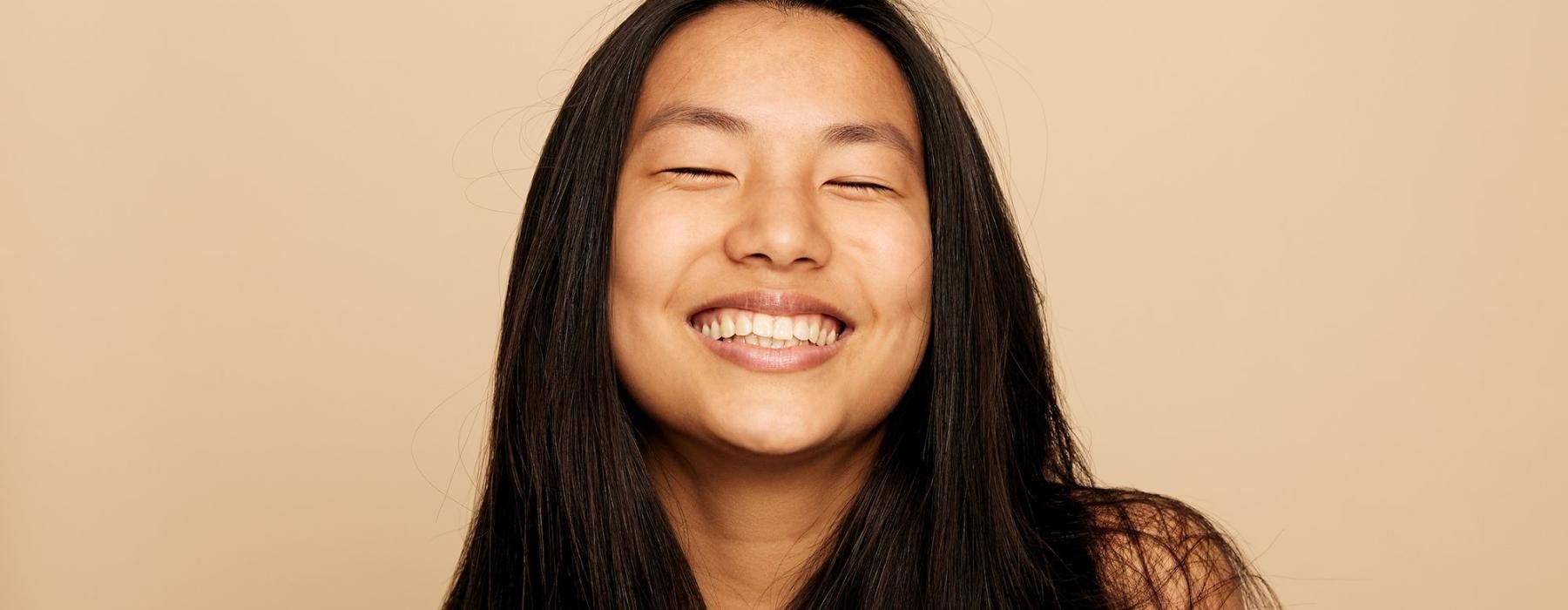 a woman with long hair
